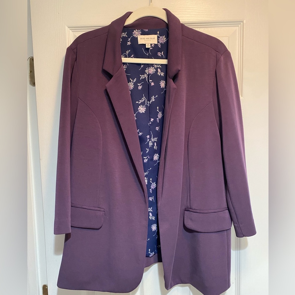 Skies are Blue Asa Modal Knit Blazer - 2X - Purple - VGUC - From my own closet!